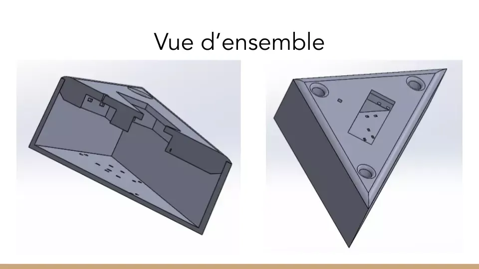 Vue d'ensemble du boîtier en CAO