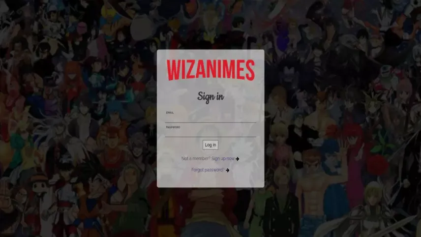 Login page
